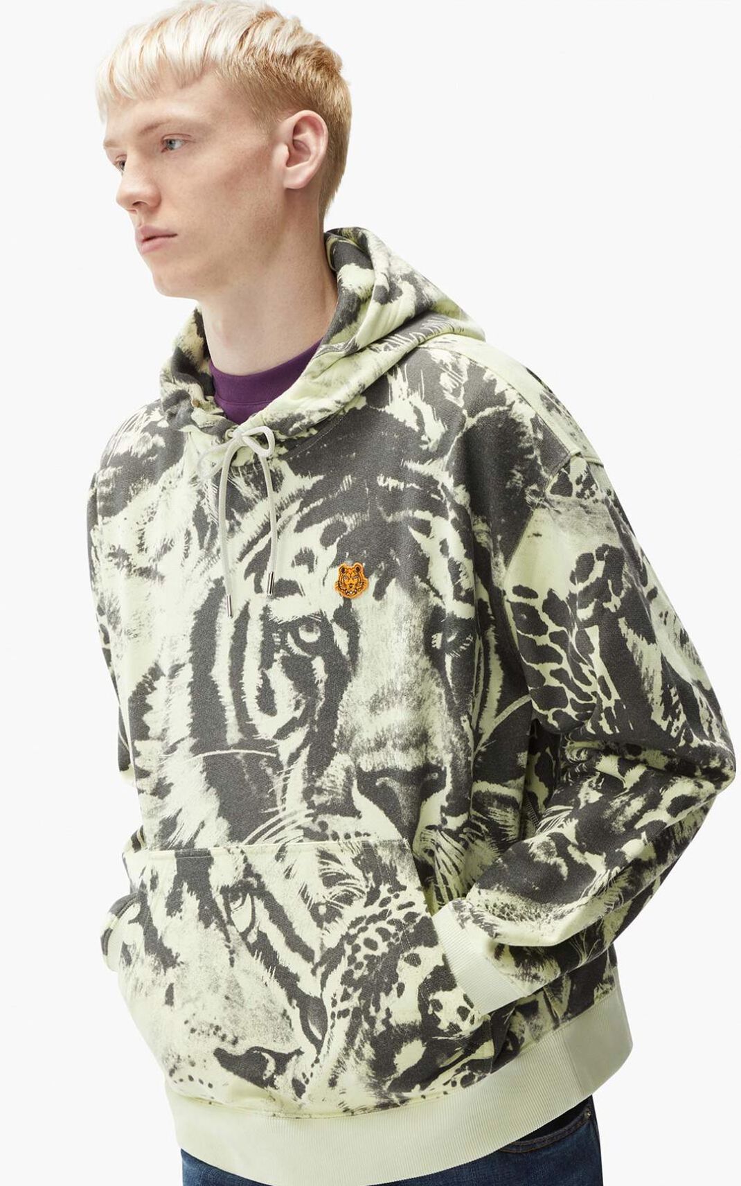 Sudaderas Con Capucha Kenzo Wildtigers oversize Hombre Beige - SKU.4953287